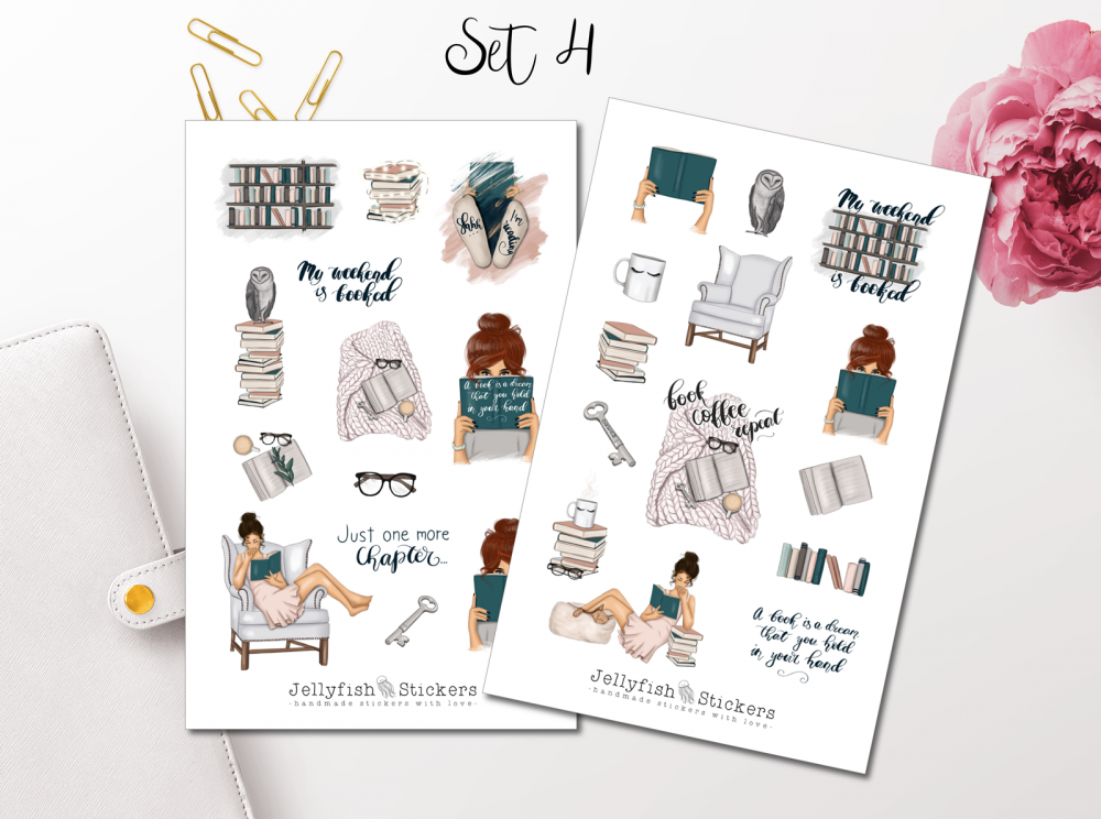 Girls Books Sticker Set